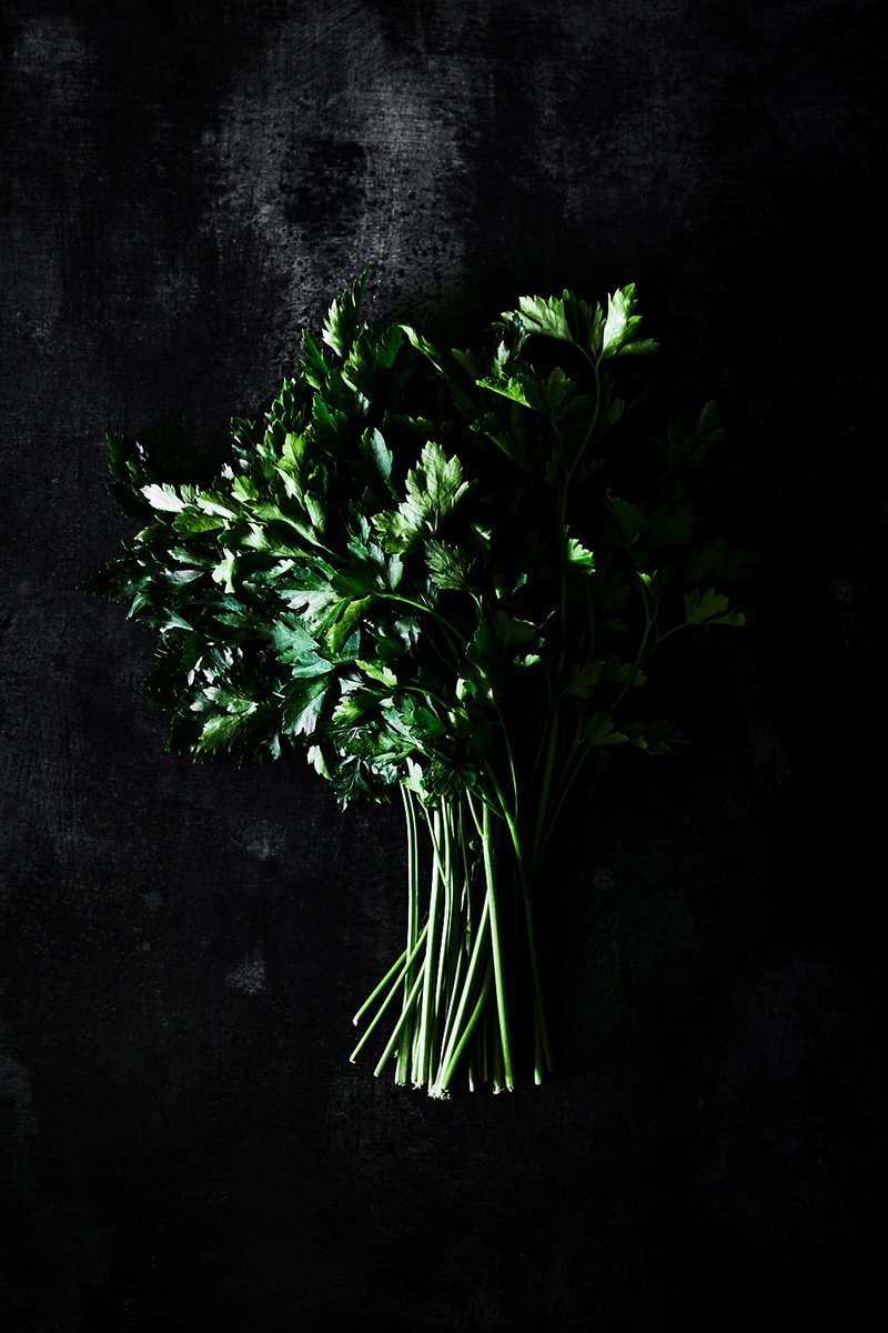 A bunch of flat leaf parsley, RAW by Hannah Caldwell